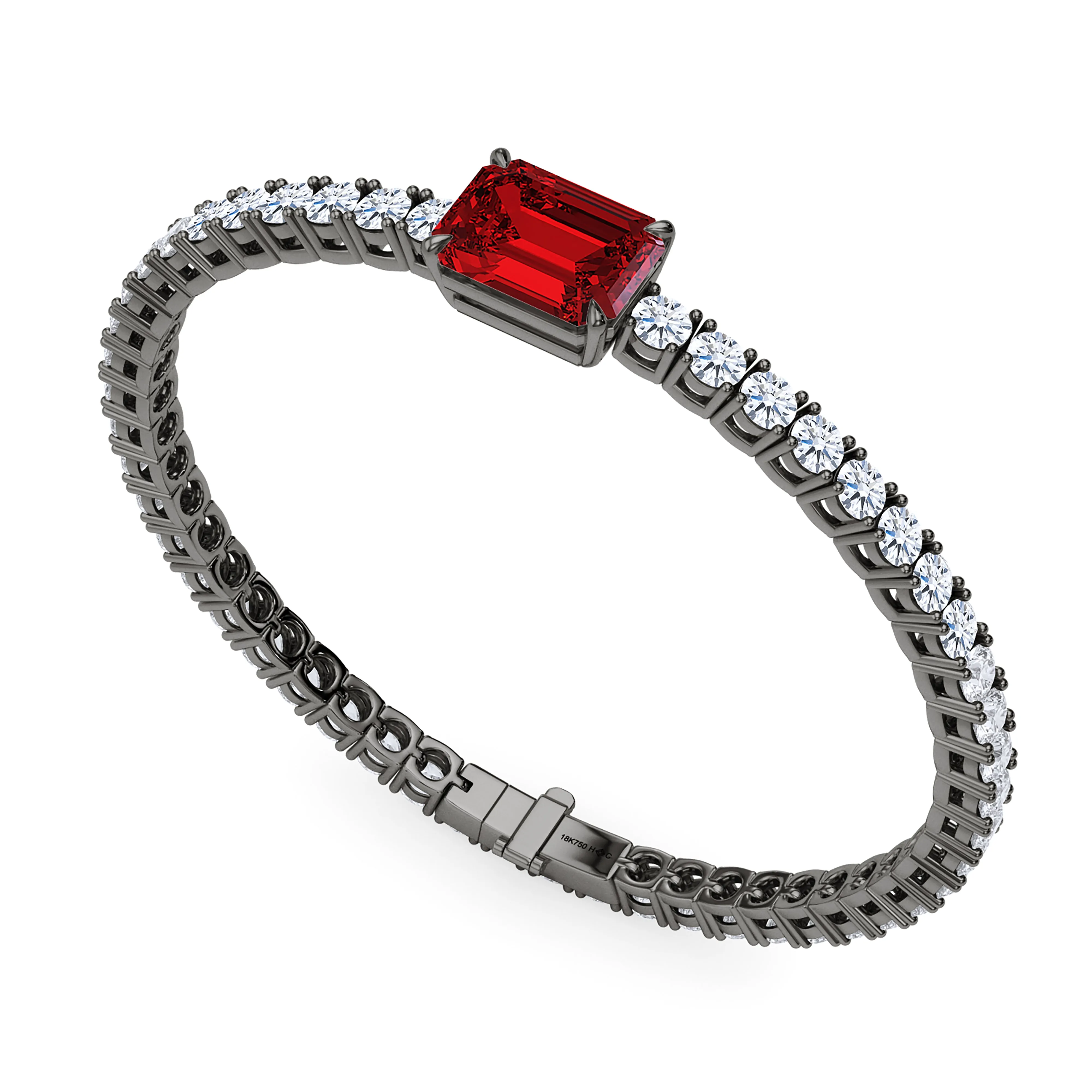 Round Cut Diamond & Birthstone Tennis Bracelet