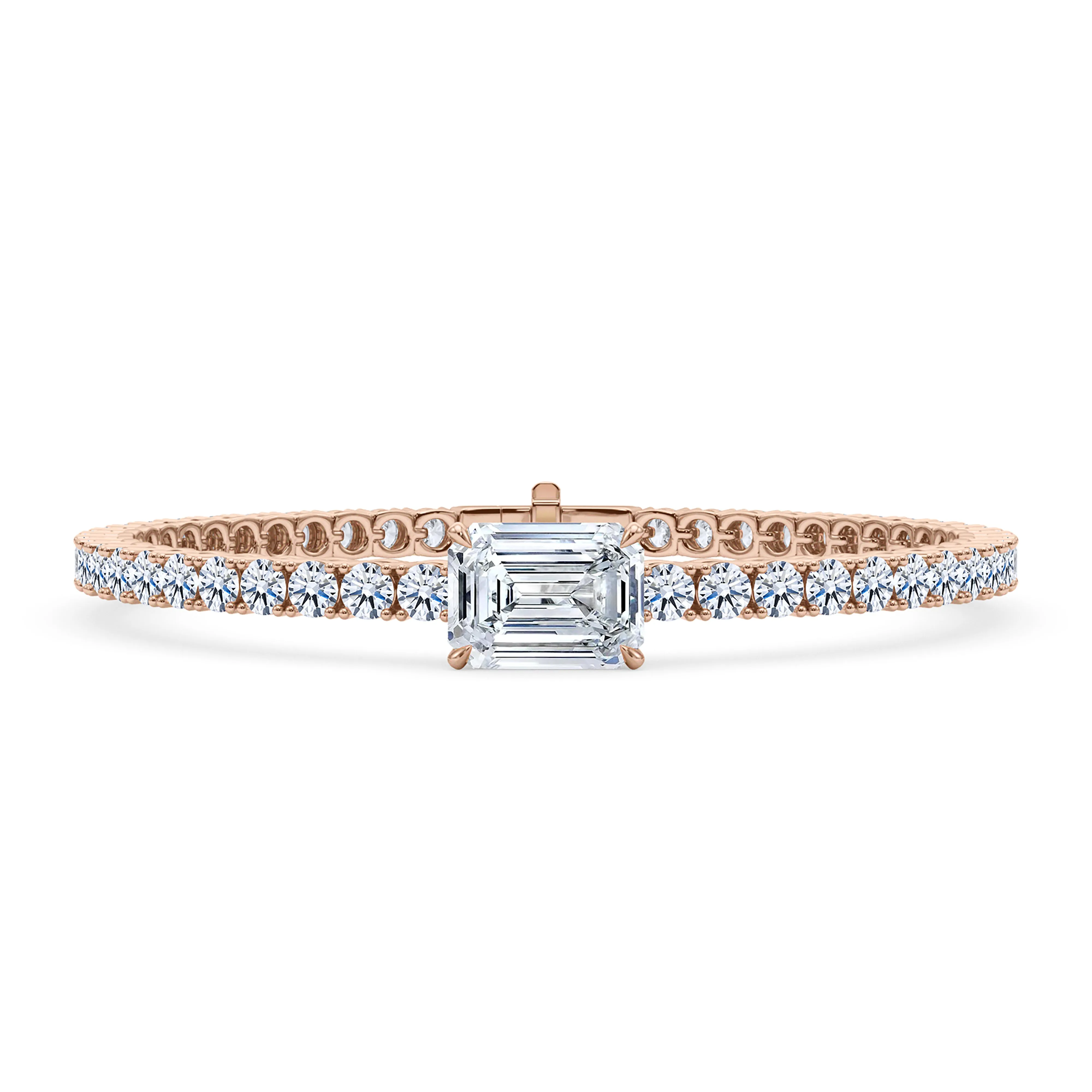 Round Cut Diamond & Birthstone Tennis Bracelet