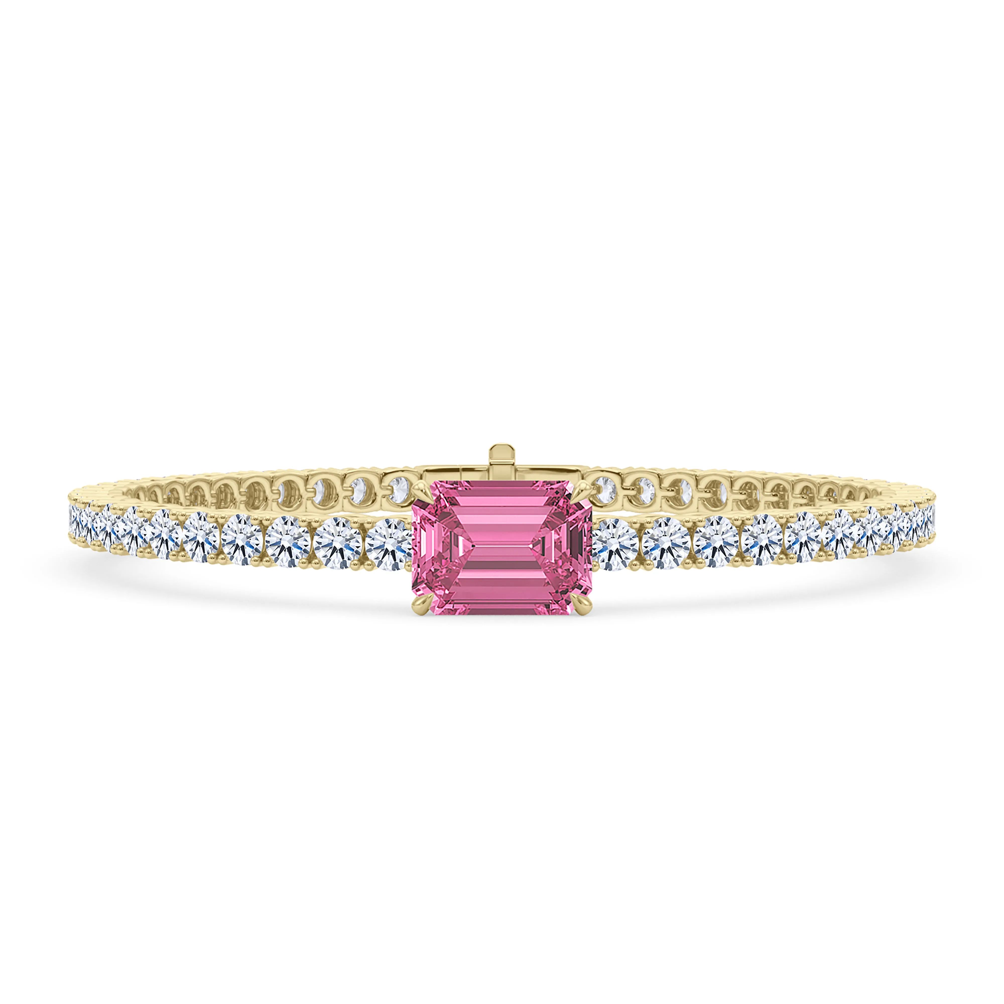 Round Cut Diamond & Birthstone Tennis Bracelet