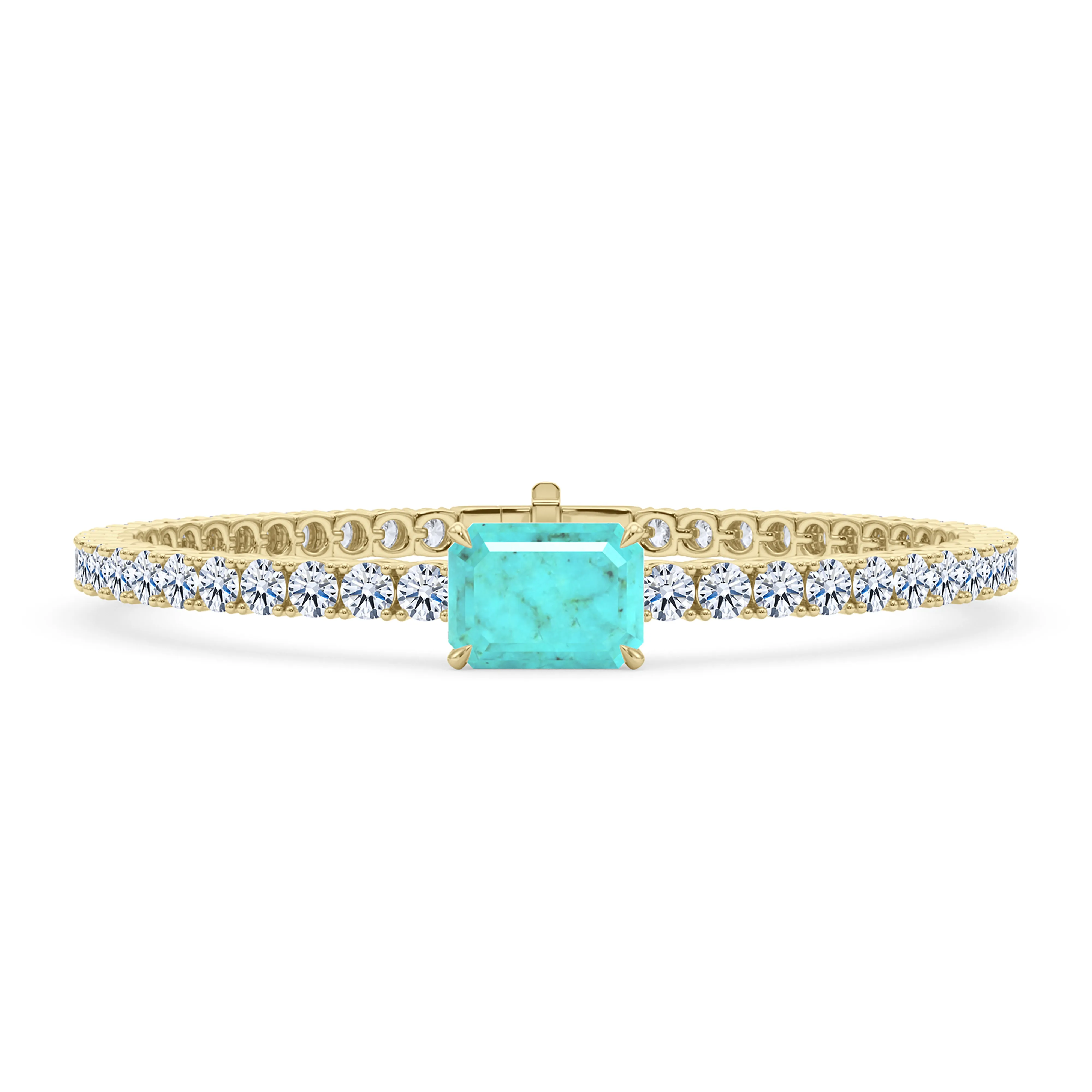 Round Cut Diamond & Birthstone Tennis Bracelet