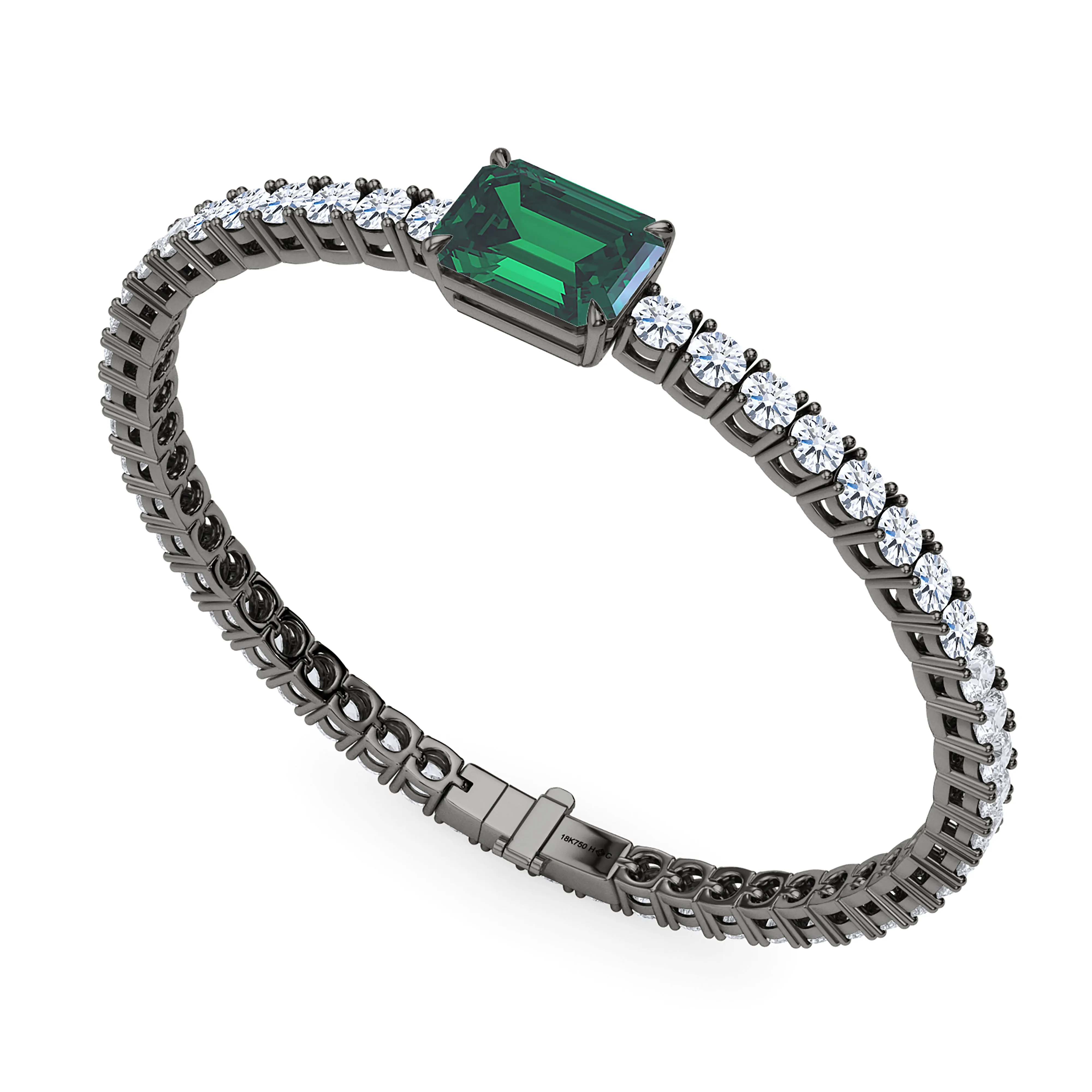 Round Cut Diamond & Birthstone Tennis Bracelet