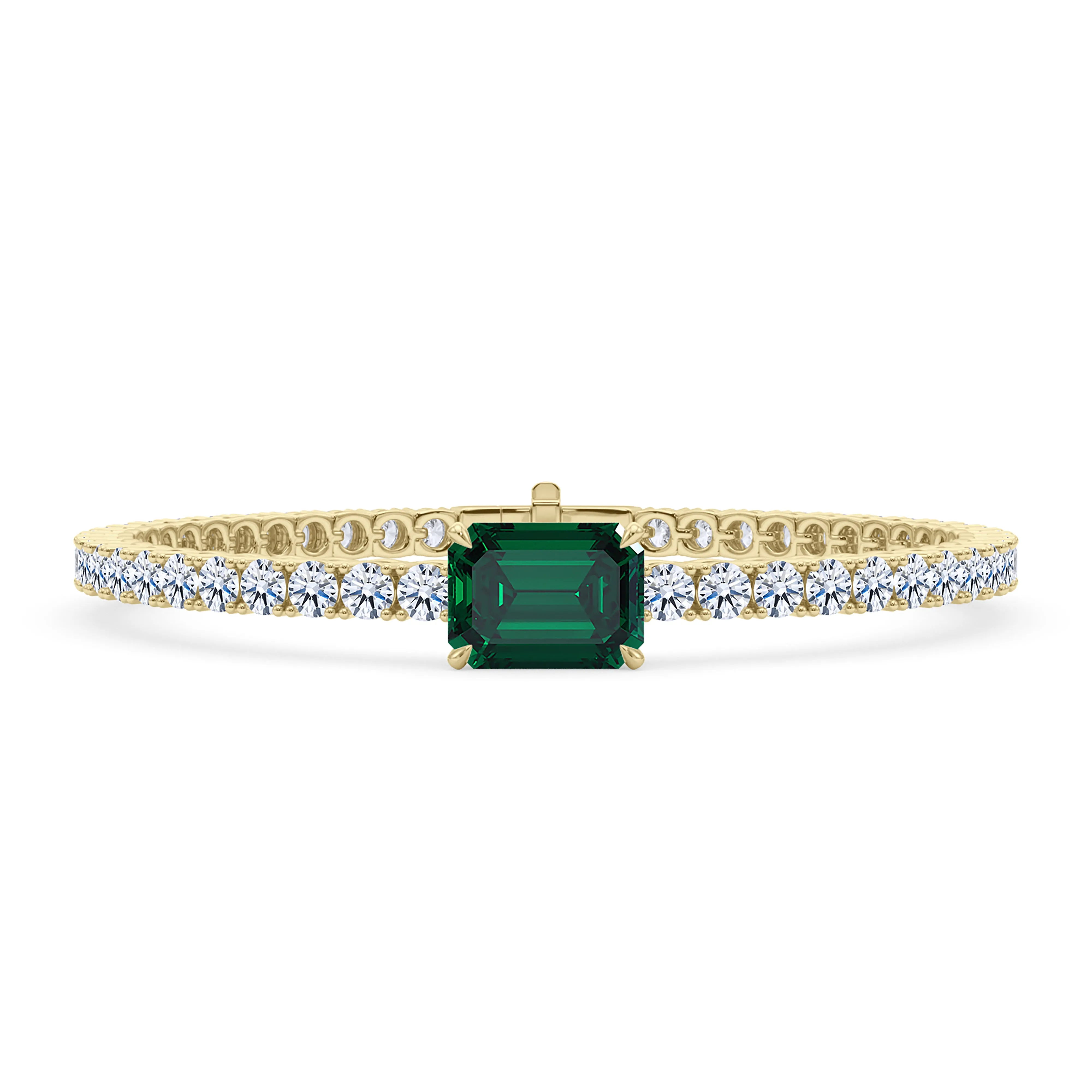 Round Cut Diamond & Birthstone Tennis Bracelet