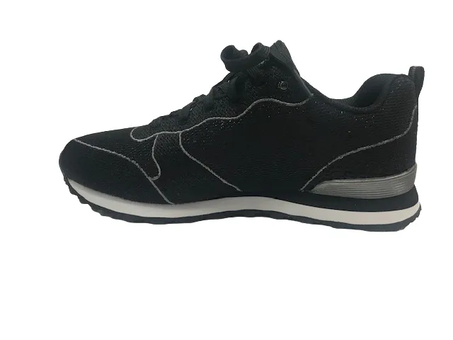 Skechers scarpa sneakers da donna Shimmer Time 117 BLK nero