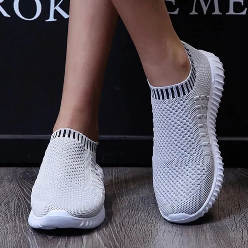 Slip-On Breathable Mesh Sneakers - Lightweight Casual Shoes