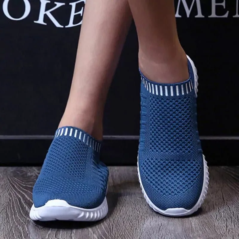 Slip-On Breathable Mesh Sneakers - Lightweight Casual Shoes