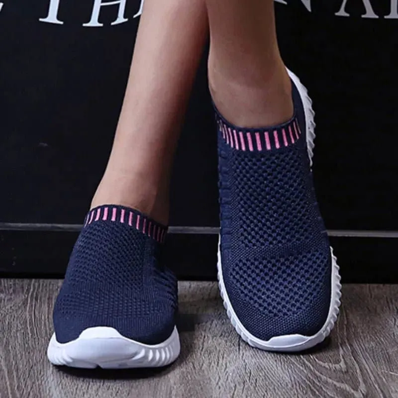 Slip-On Breathable Mesh Sneakers - Lightweight Casual Shoes