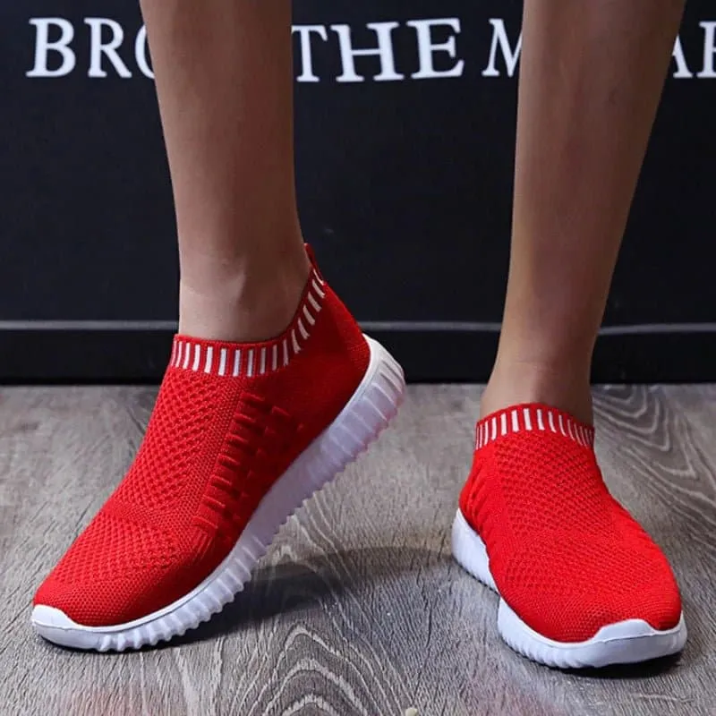 Slip-On Breathable Mesh Sneakers - Lightweight Casual Shoes