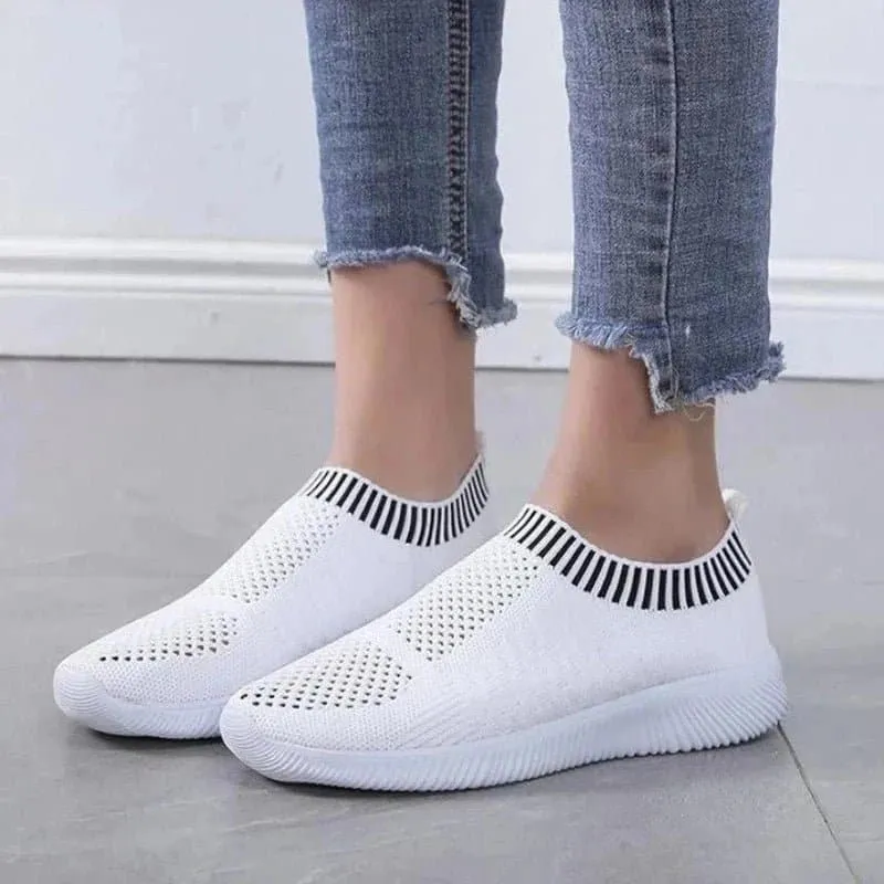 Slip-On Breathable Mesh Sneakers - Lightweight Casual Shoes
