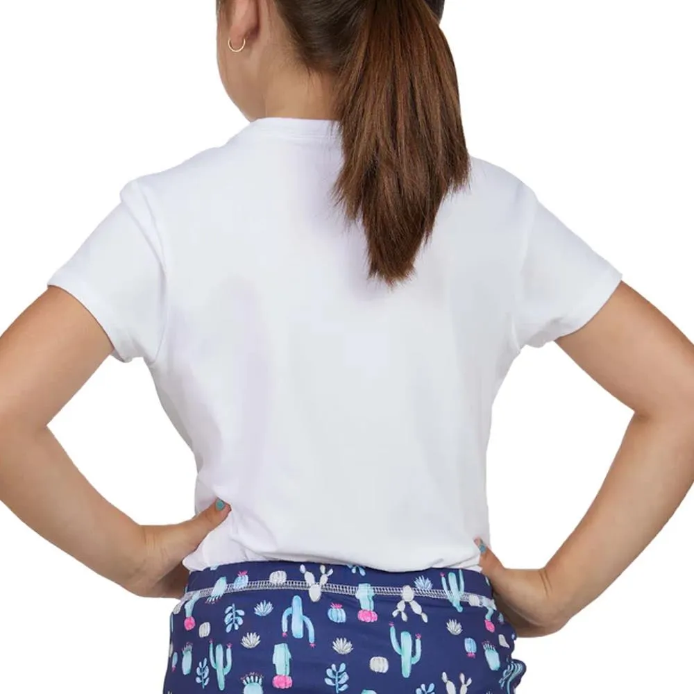 Sofibella Girls UV Colors Short Sleeve Tie Tee - White