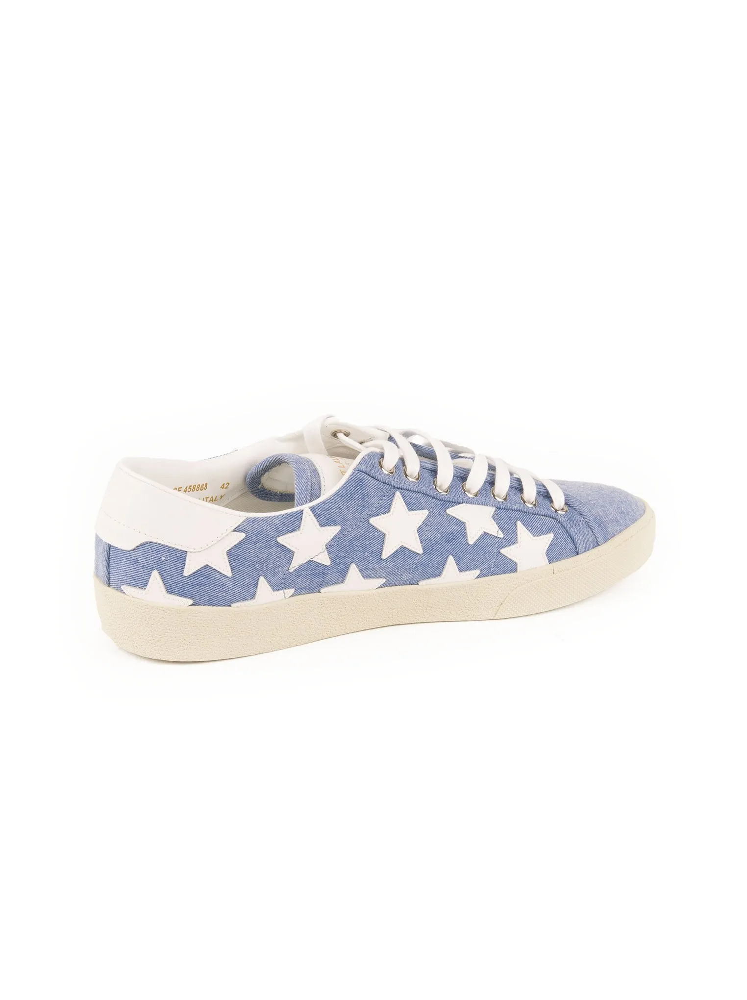 Star Embroidered Sneakers - White / Blue