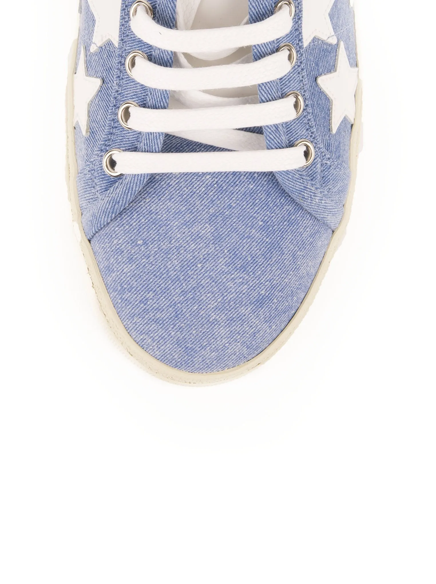 Star Embroidered Sneakers - White / Blue