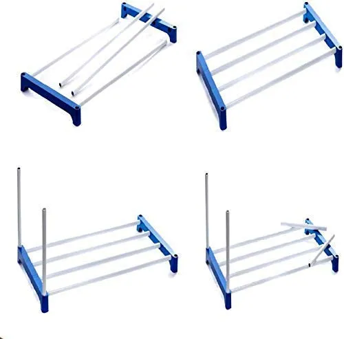 STRONGER STORE Multipurpose portable Plastic rack shoes/books/clothes/toys etc easy to assemble (Plastic 3 shelf Blue)