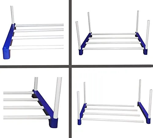 STRONGER STORE Multipurpose portable Plastic rack shoes/books/clothes/toys etc easy to assemble (Plastic 3 shelf Blue)