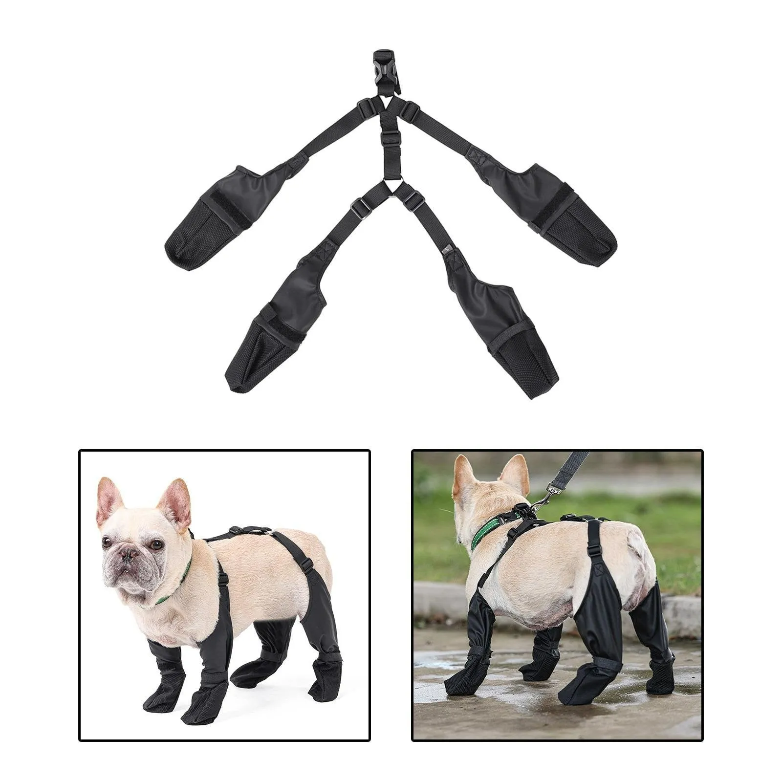 Suspender Dogs Boots - Waterproof Dog Shoes Adjustable Dog Boots Non Slip Breathable