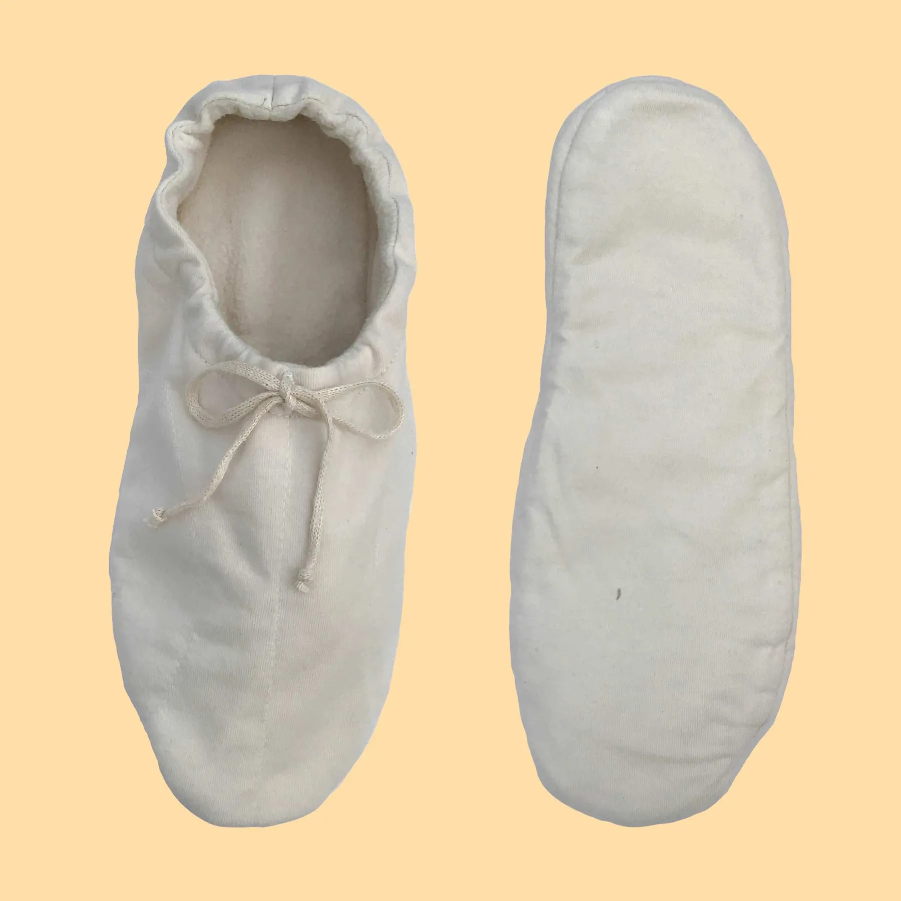 TCHAIKOVSKY Elastic-Free Glue-Free 100% Organic Cotton Fleece House Slippers (100% Biodegradable)