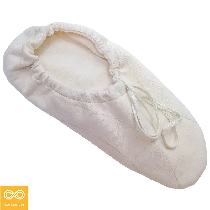 TCHAIKOVSKY Elastic-Free Glue-Free 100% Organic Cotton Fleece House Slippers (100% Biodegradable)