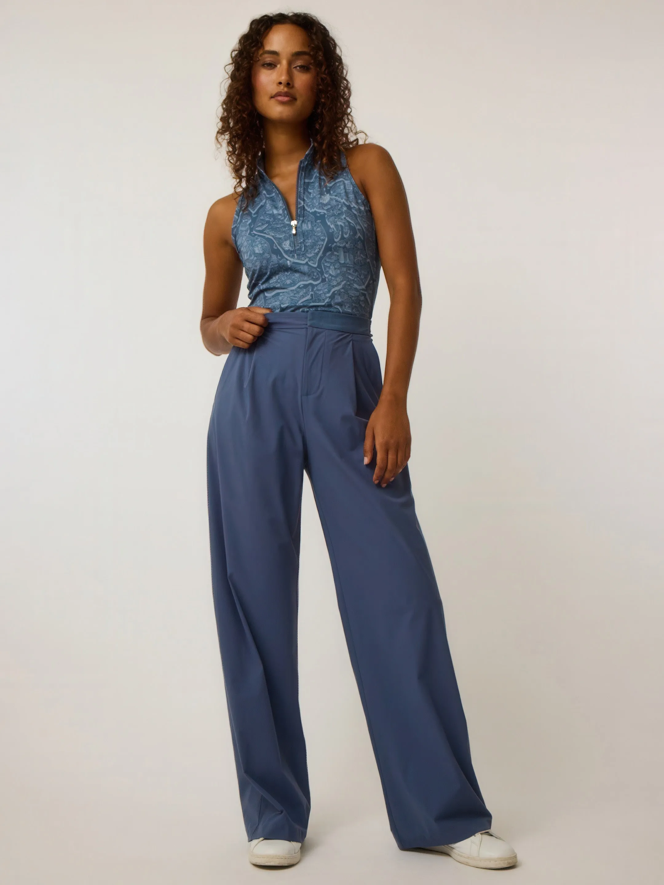 Utopia Sleeveless Vesta Mock Neck Top