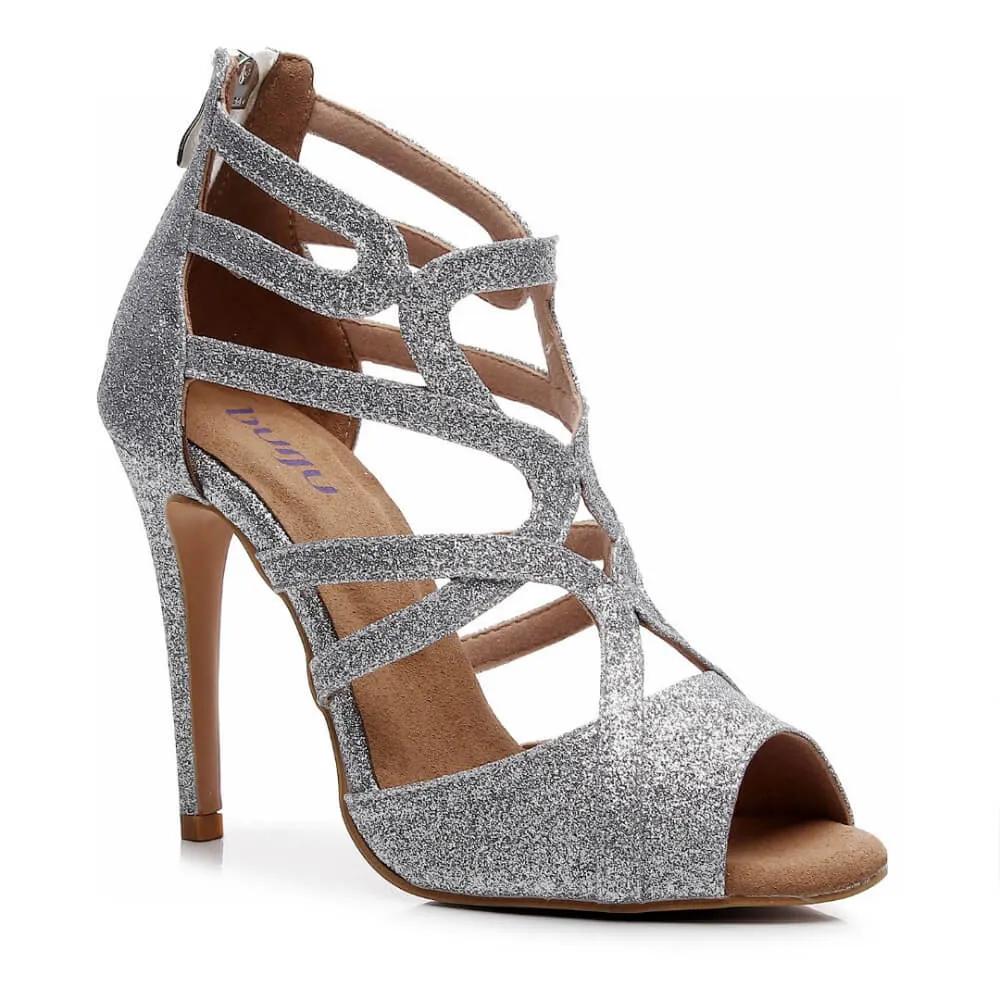 Vera - Cut Out Strappy Open Toe Dance Shoe (Street Sole)