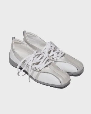 Via Leather Lace Up Ballet Flats Sneakers