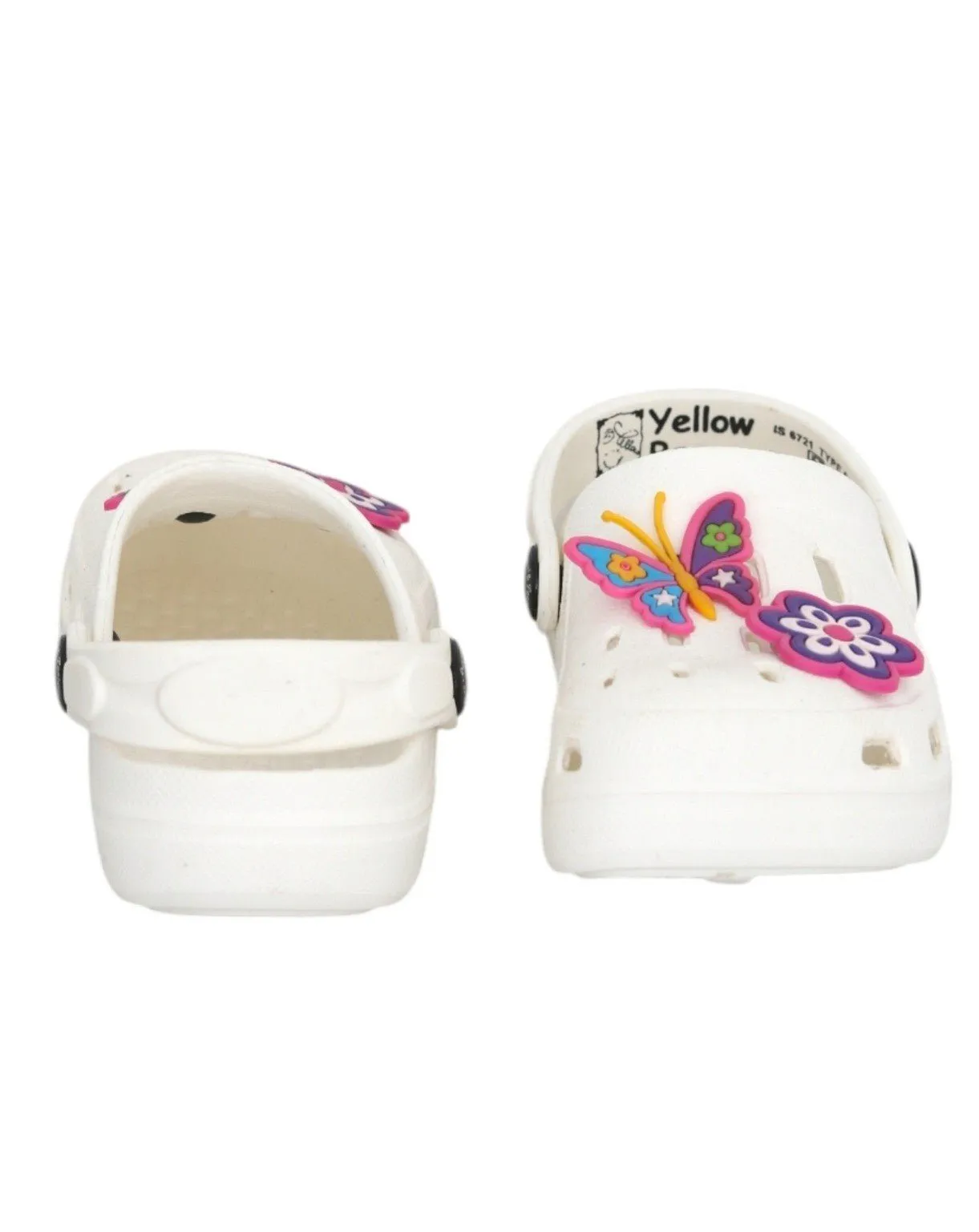 Vibrant Butterfly and Floral Embellishments Clogs for Girls