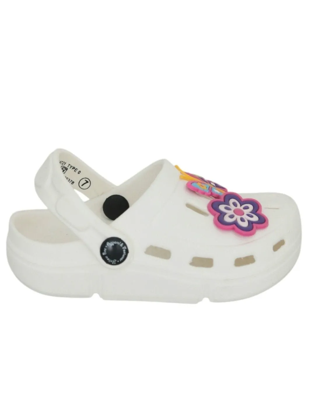 Vibrant Butterfly and Floral Embellishments Clogs for Girls