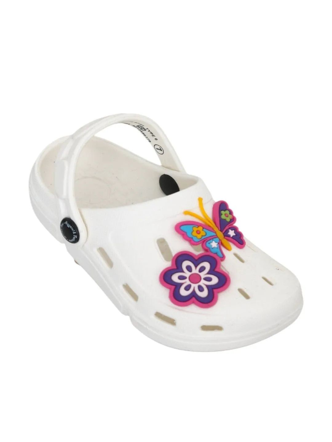 Vibrant Butterfly and Floral Embellishments Clogs for Girls