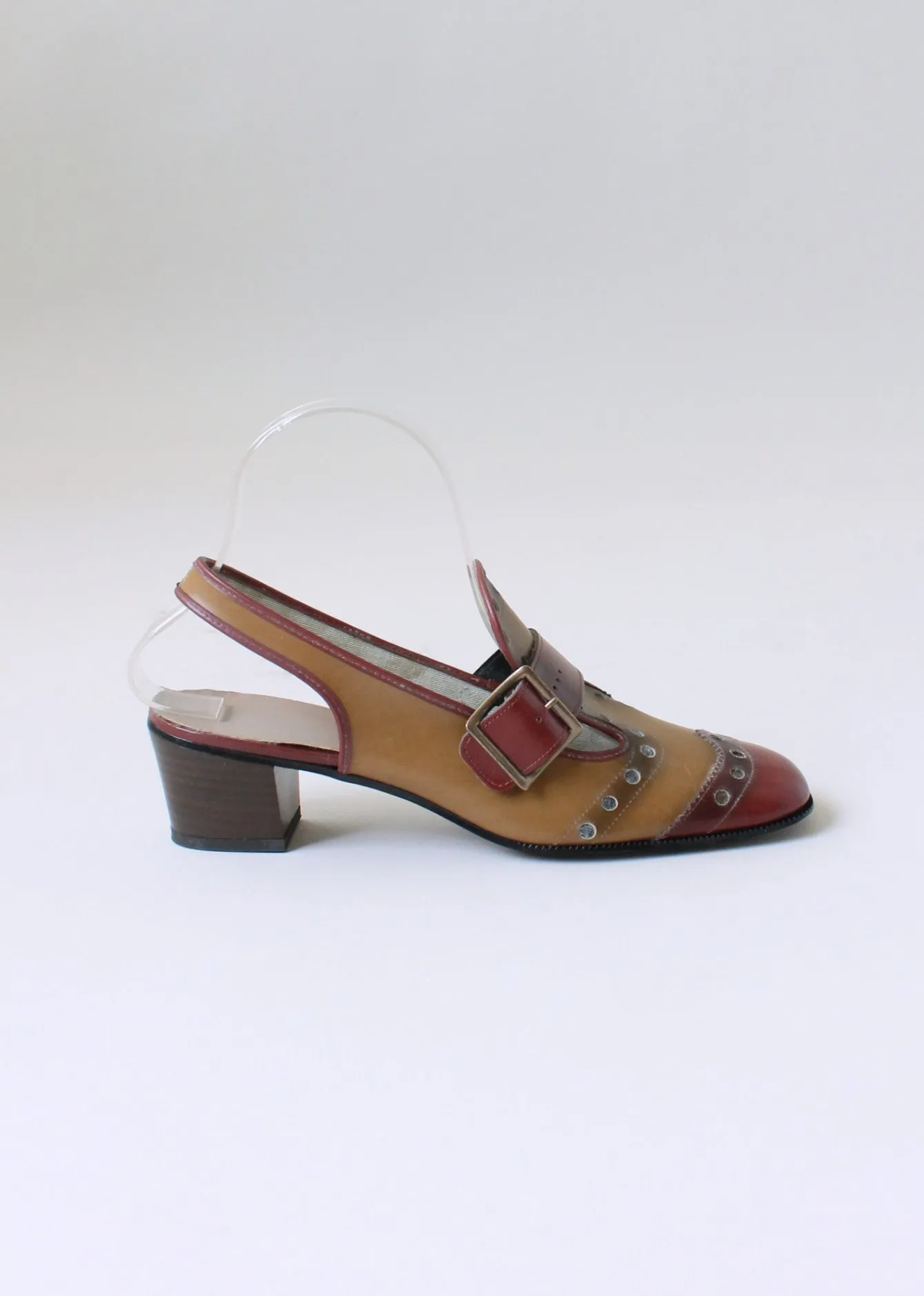 Vintage 1960s MOD Two Toned Slingback Loafers