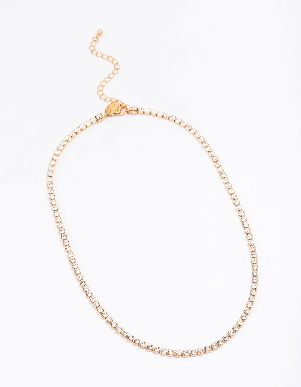 Waterproof Gold Plated Stainless Steel Cubic Zirconia Tennis Necklace