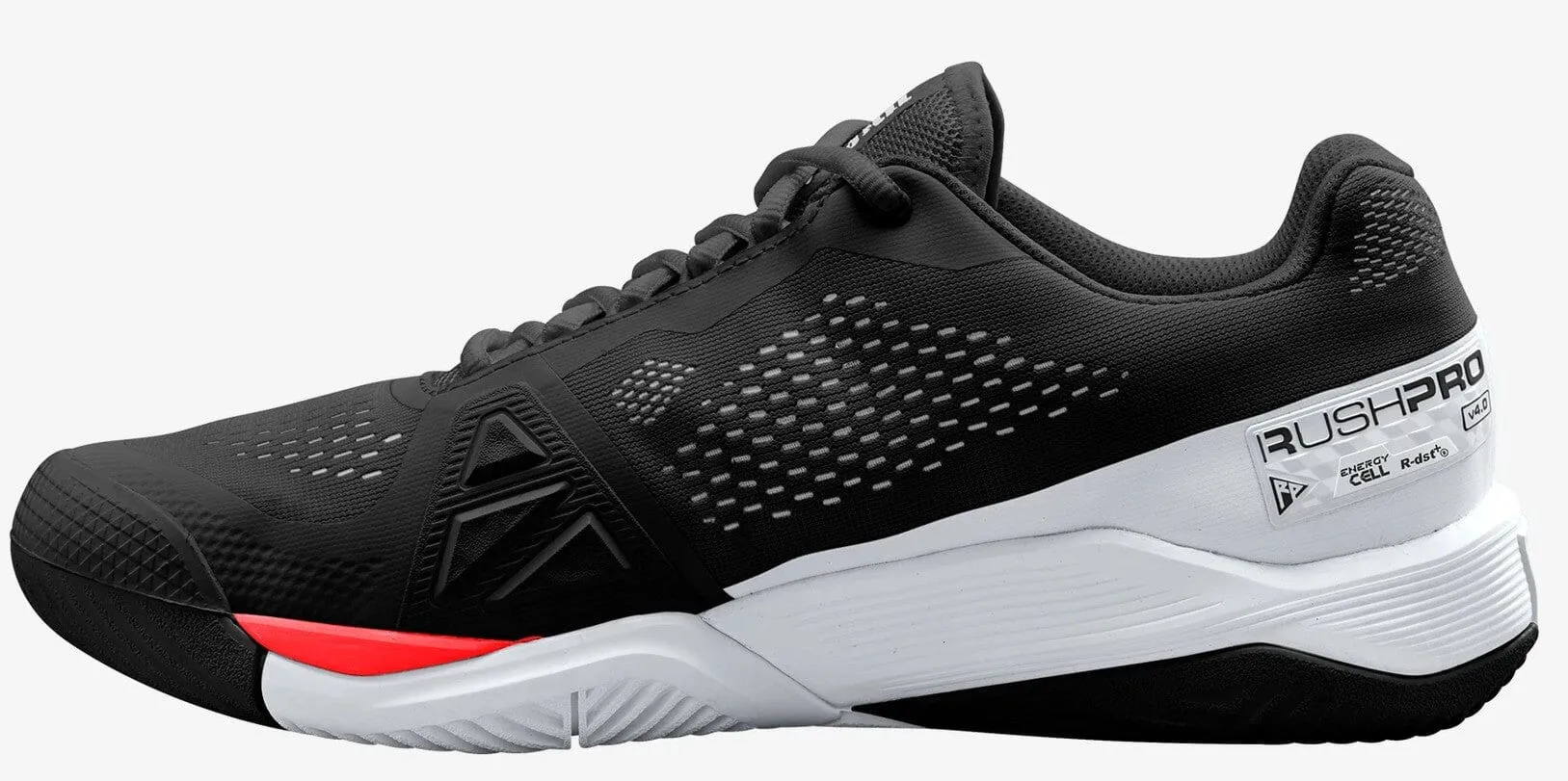 Wilson RUSH PRO 4.0 Black/White/PoppyRed Men's Tennis Shoes