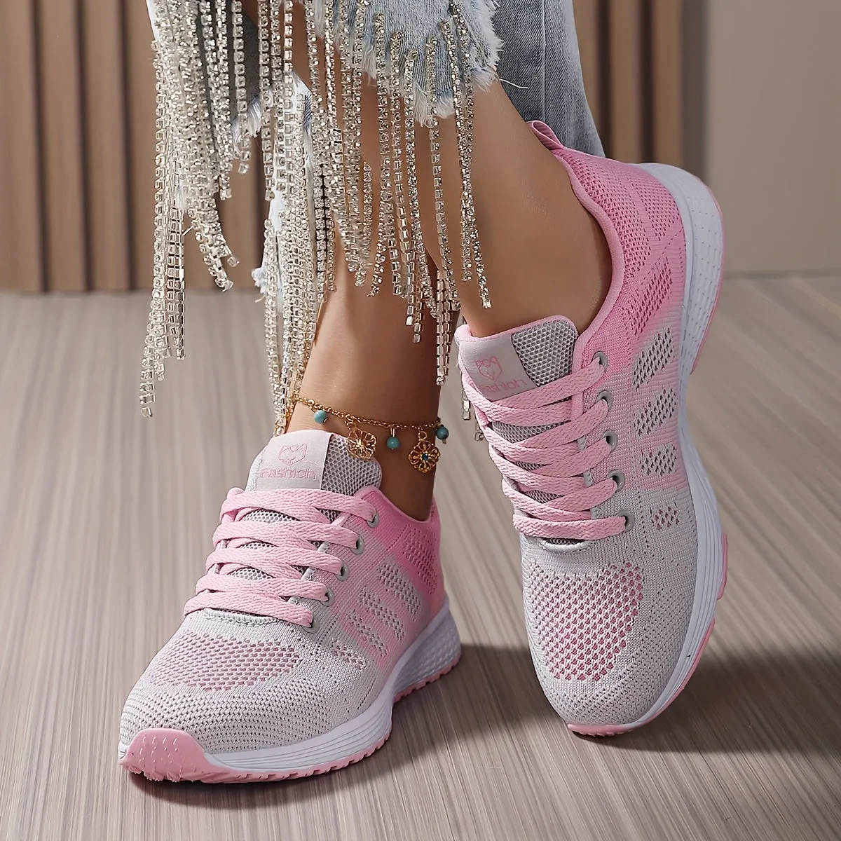 Womens Breathable Lightweight Sports Shoes for Running  Tennis