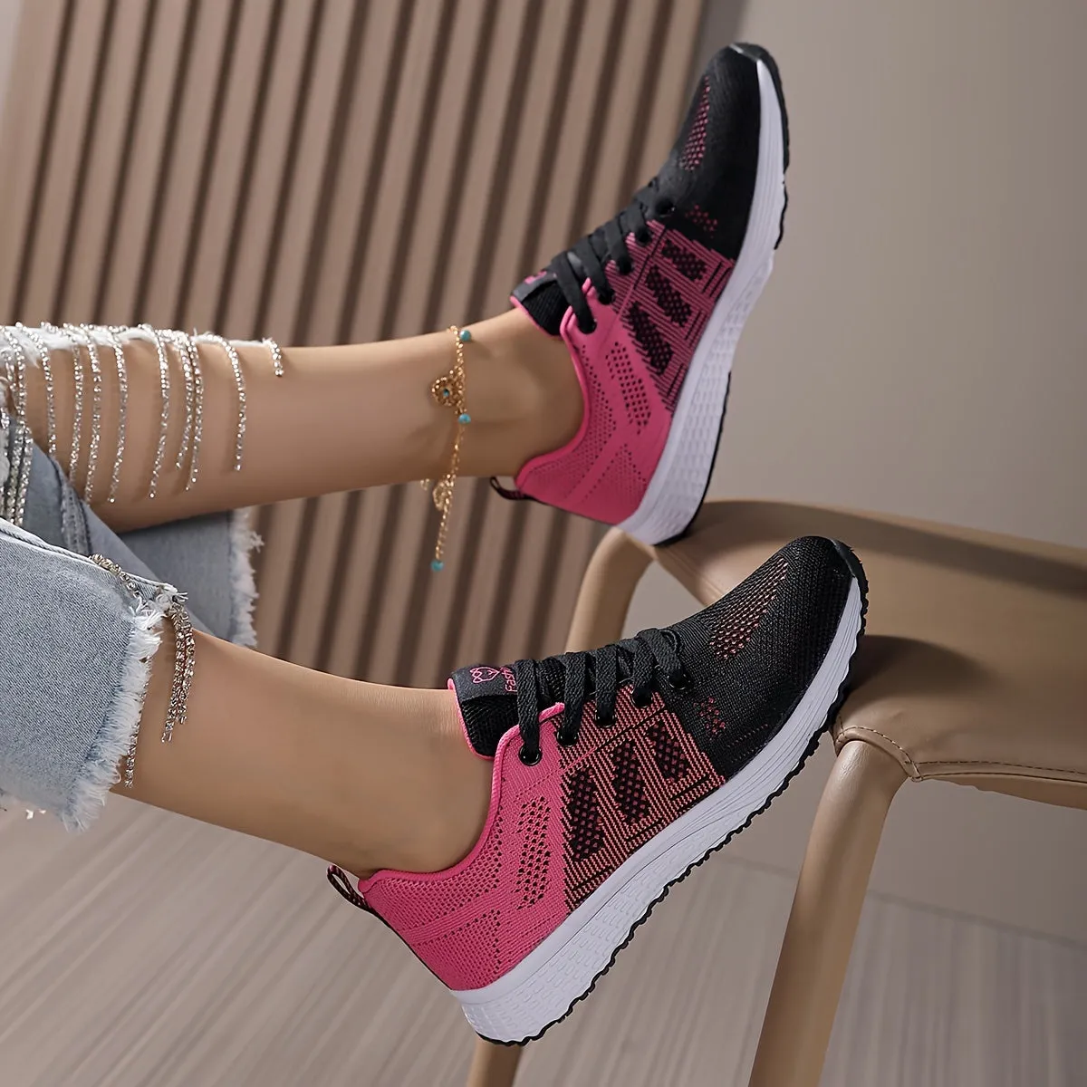 Womens Breathable Lightweight Sports Shoes for Running  Tennis