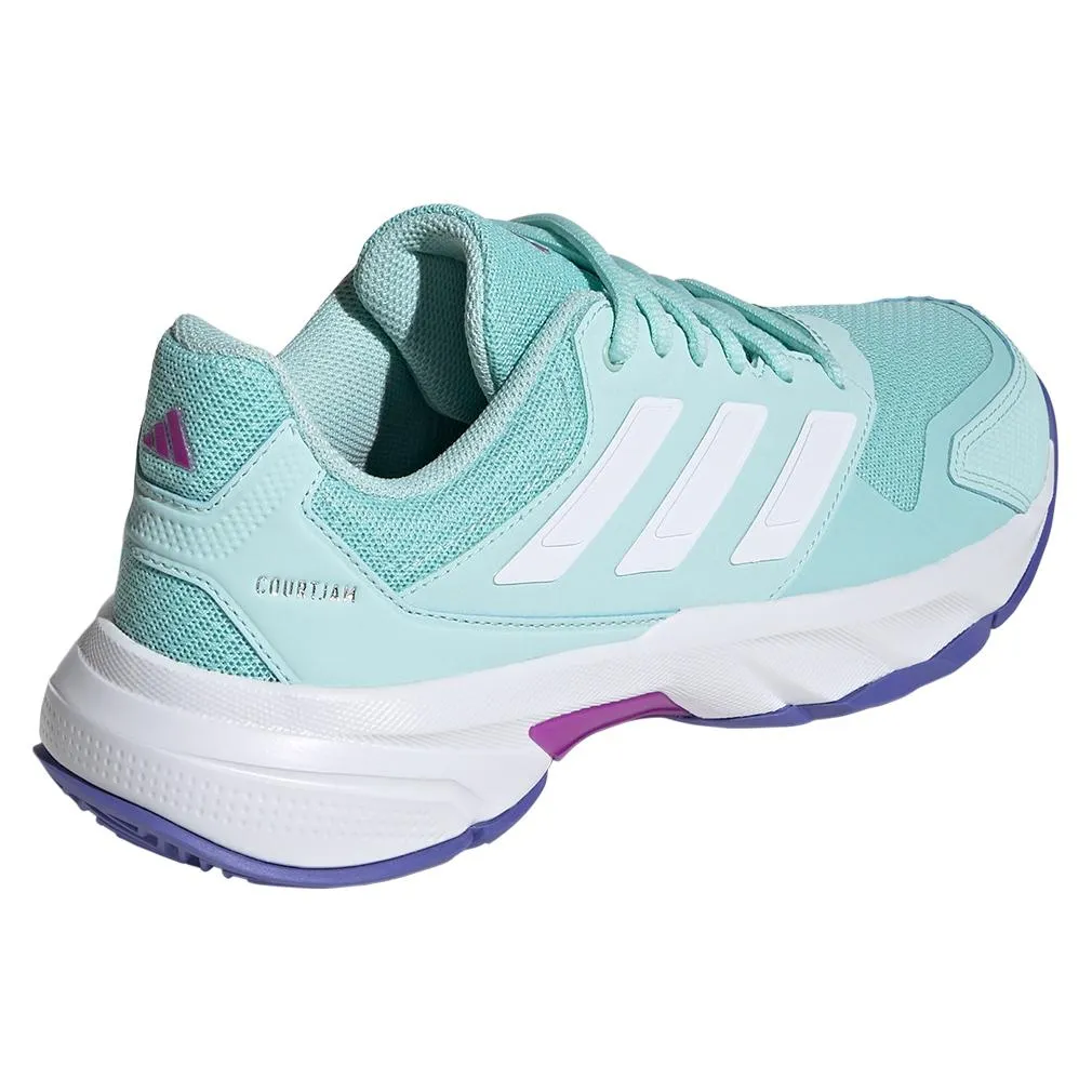 Womens CourtJam Control 3 Tennis Shoes Semi Flash Aqua and White