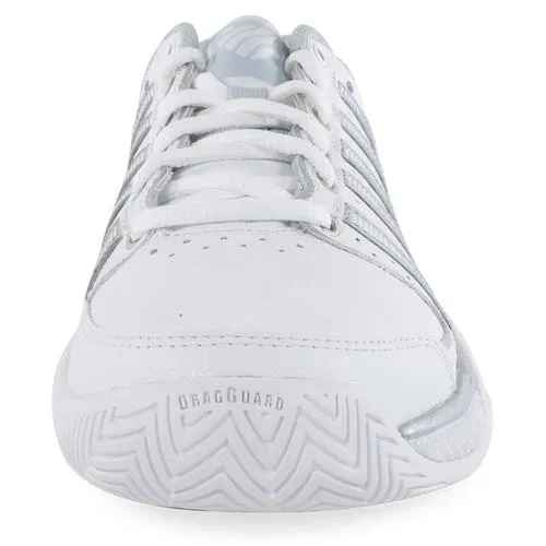 Women's HyperCourt Express Leather Tennis Shoes White and Silver