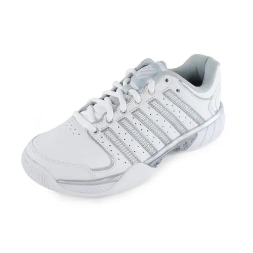 Women's HyperCourt Express Leather Tennis Shoes White and Silver