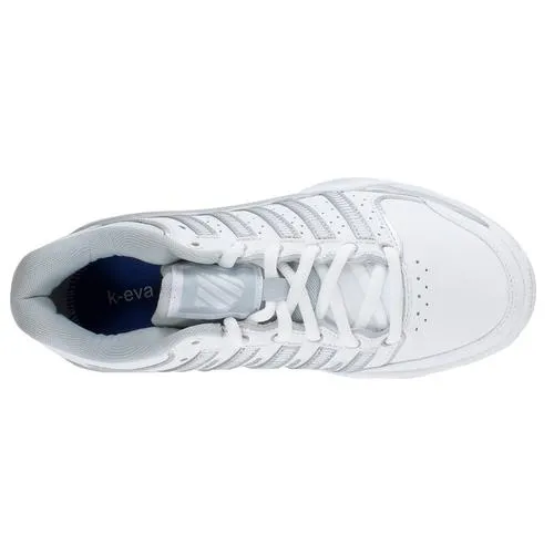 Women's HyperCourt Express Leather Tennis Shoes White and Silver
