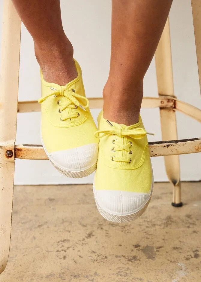 Women's Lace-up Tennis in Citron (Lemon)