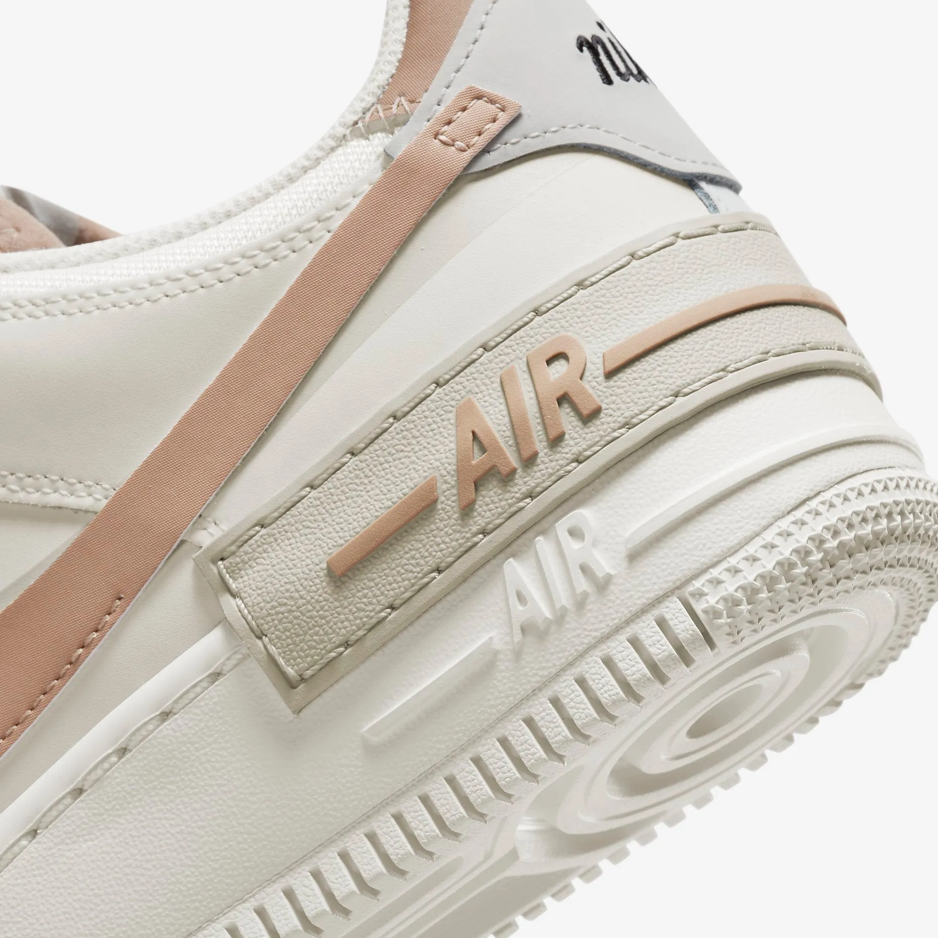 Women's Nike Air Force 1 Shadow "Light Bone Fossil" (Sail/Hemp/Fossil/Light Bone)(CI0919-116)