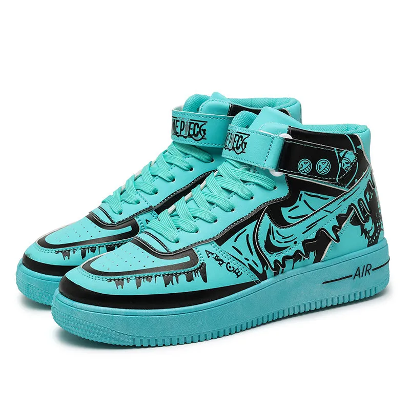 Ziitop Hot Sale Anime Shoes One Piece High-top Sneakers Walking Style Shoes Graffiti Trend Men's Casual Shoe
